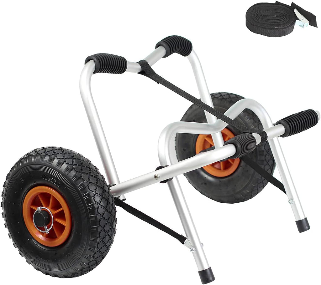 Kayak Cart Canoe Carrier Trolley with 10FT Strap and Inflatable Tires, Pack of 2 I2391