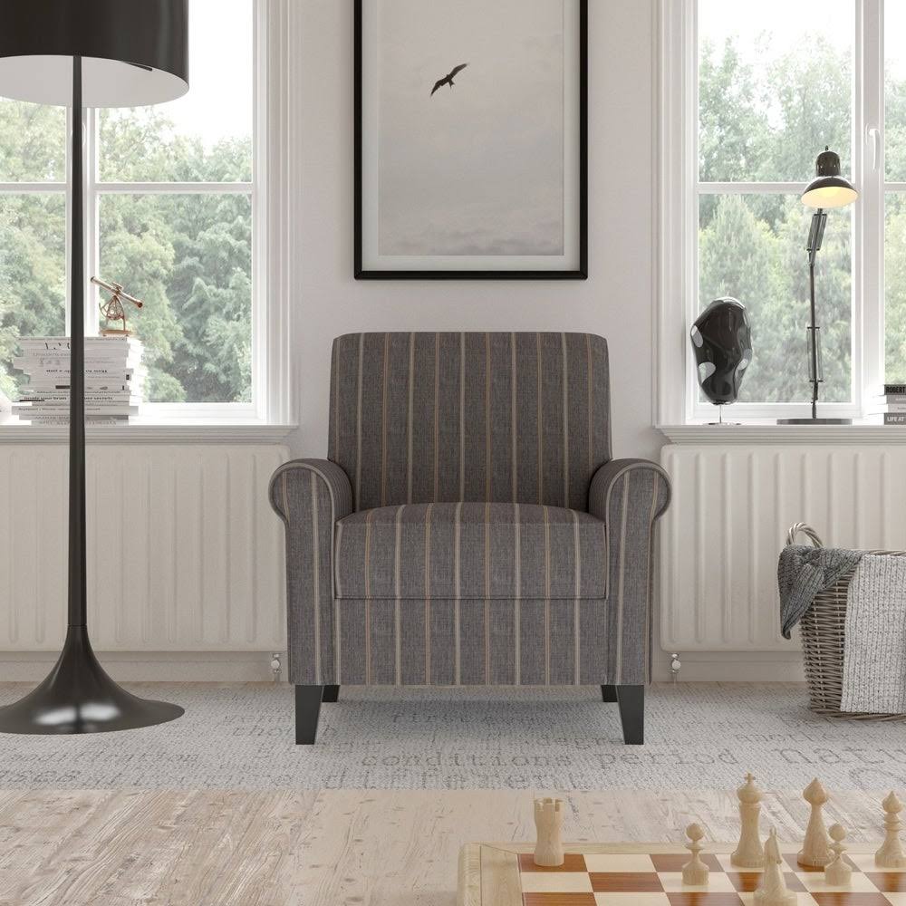 Muted Multi Stripe Rolled Arm Chair Y3808