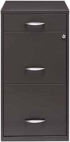 18 inch 3 Drawer Metal File Cabinet Charcoal J421186