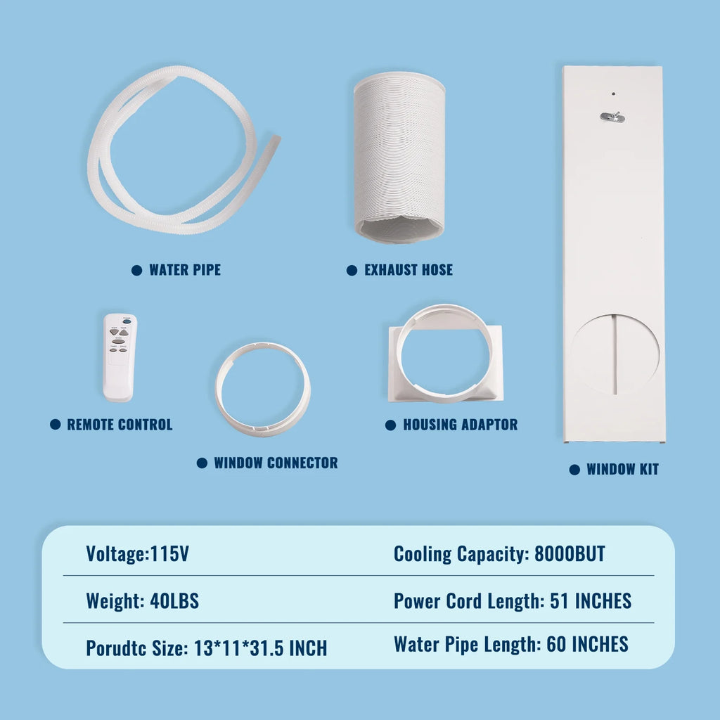 White 8000 Btu Portable Air Conditioner B74201