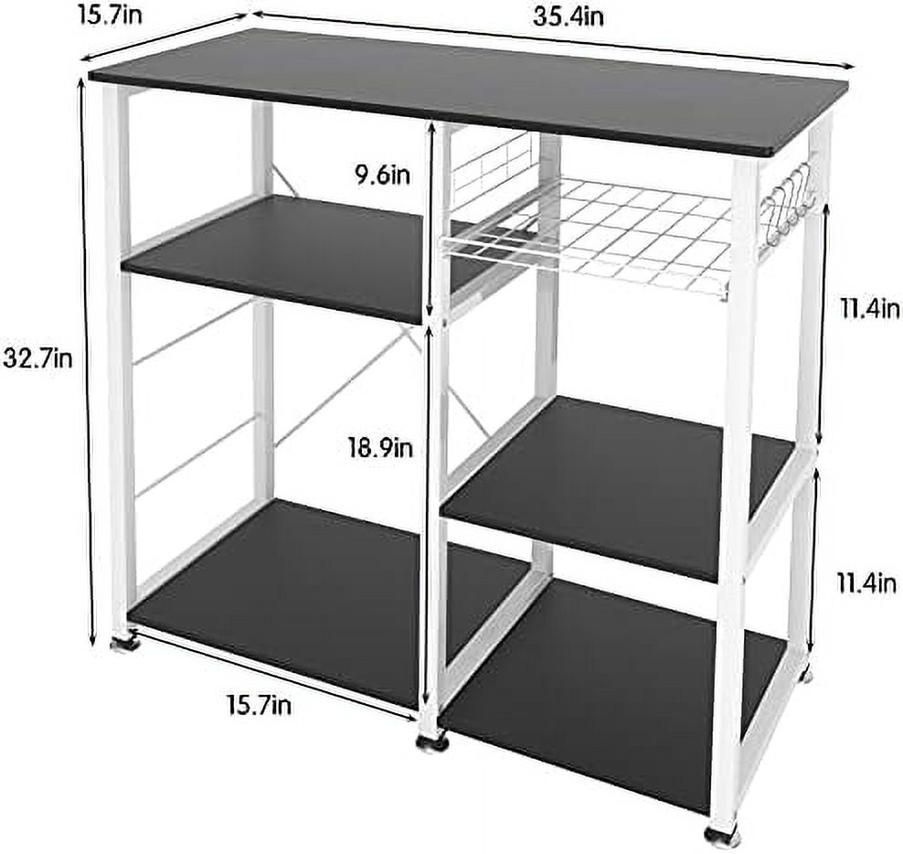 Black 3-Tier Kitchen Baker's Rack Microwave Stand U65616