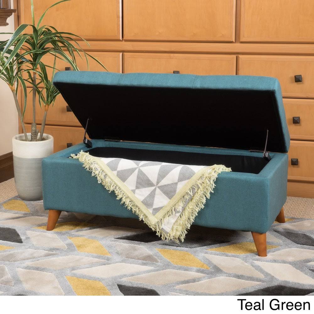 Light Blue Storage Ottoman Bench K6968
