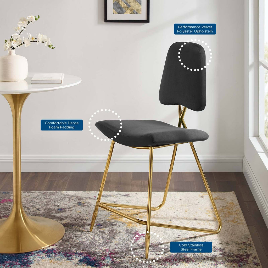 Navy Velvet Counter Stool W113
