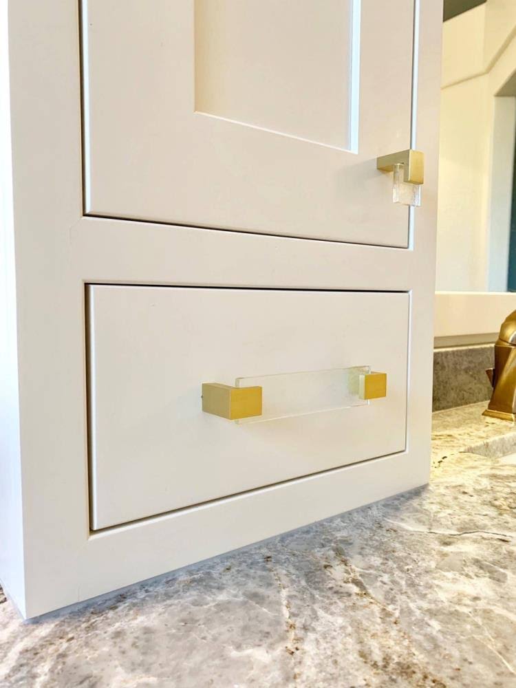 Clear Satin Nickel Rectangular Drawer Pulls A2461