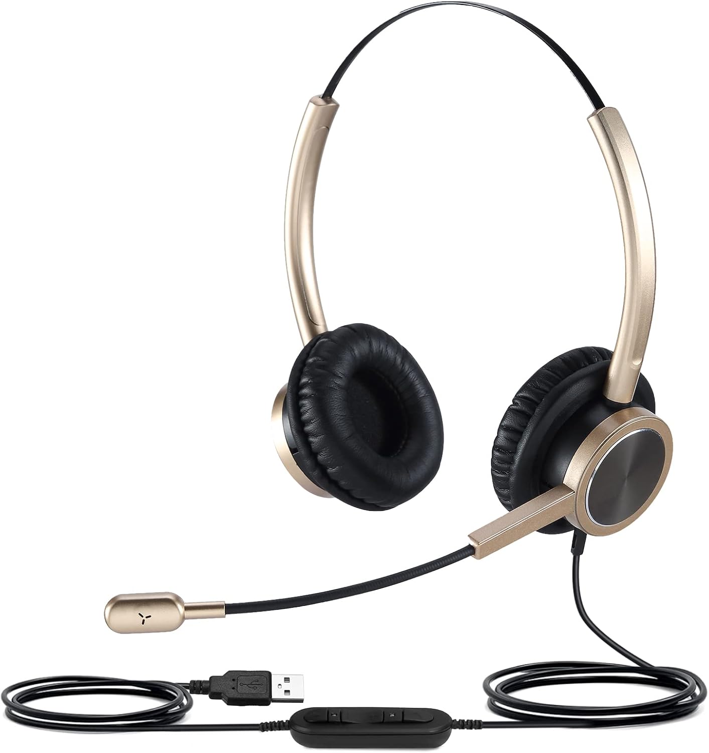 USB PC Headset with Mute Button, Noise Cancelling Microphone, Pack of 2 T581