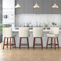 Set of 4 Faux Leather Counter Height Bar Stools with Backs X80294