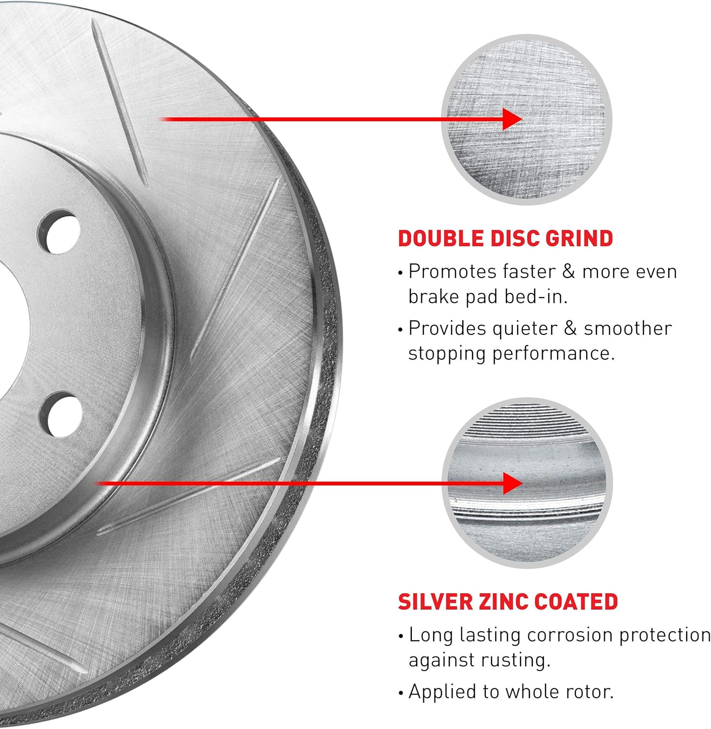 Slotted Brake Rotors Kit & Semi-Met Brake Pads E667845