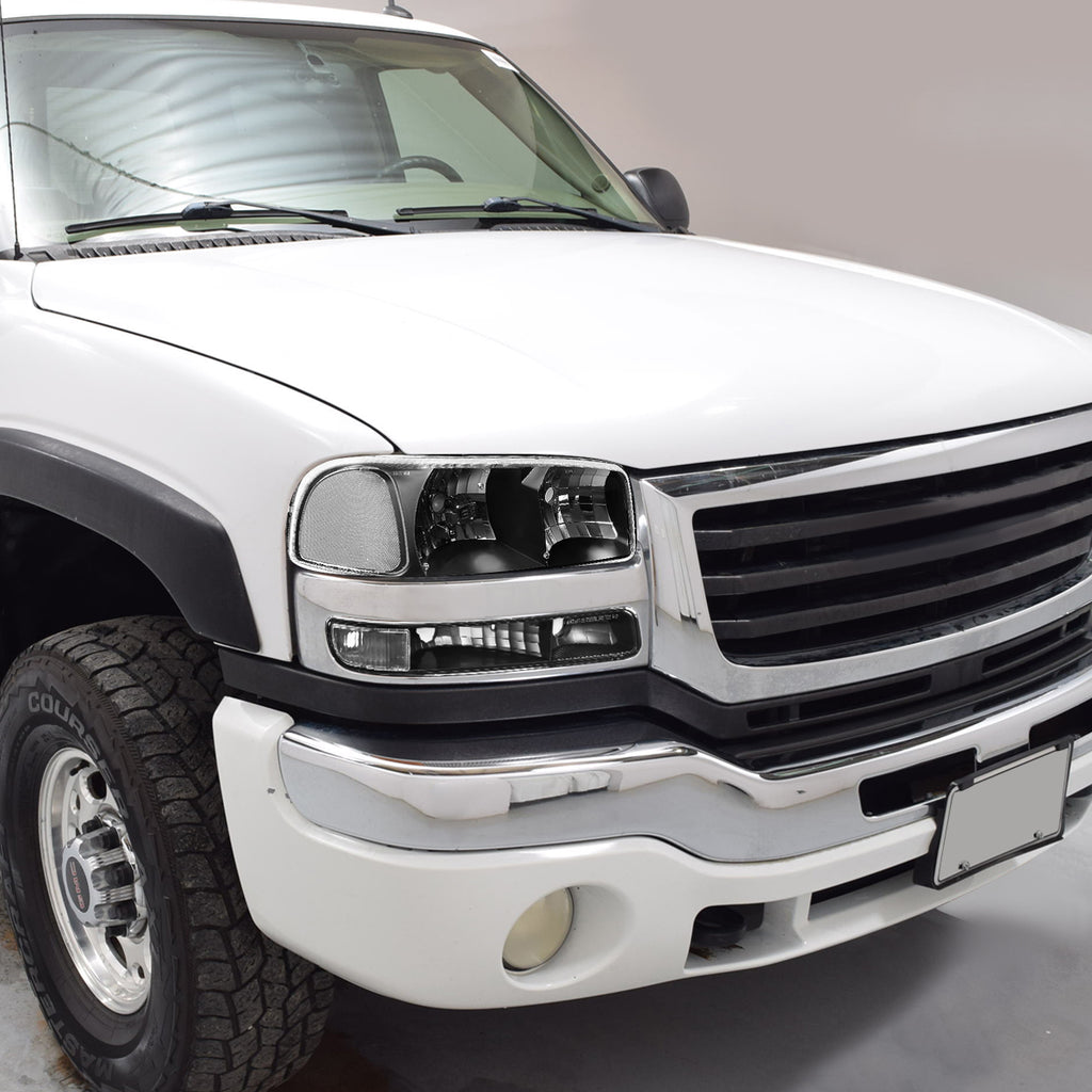 Black Housing Headlight and Clear Corner Bumper Light N845