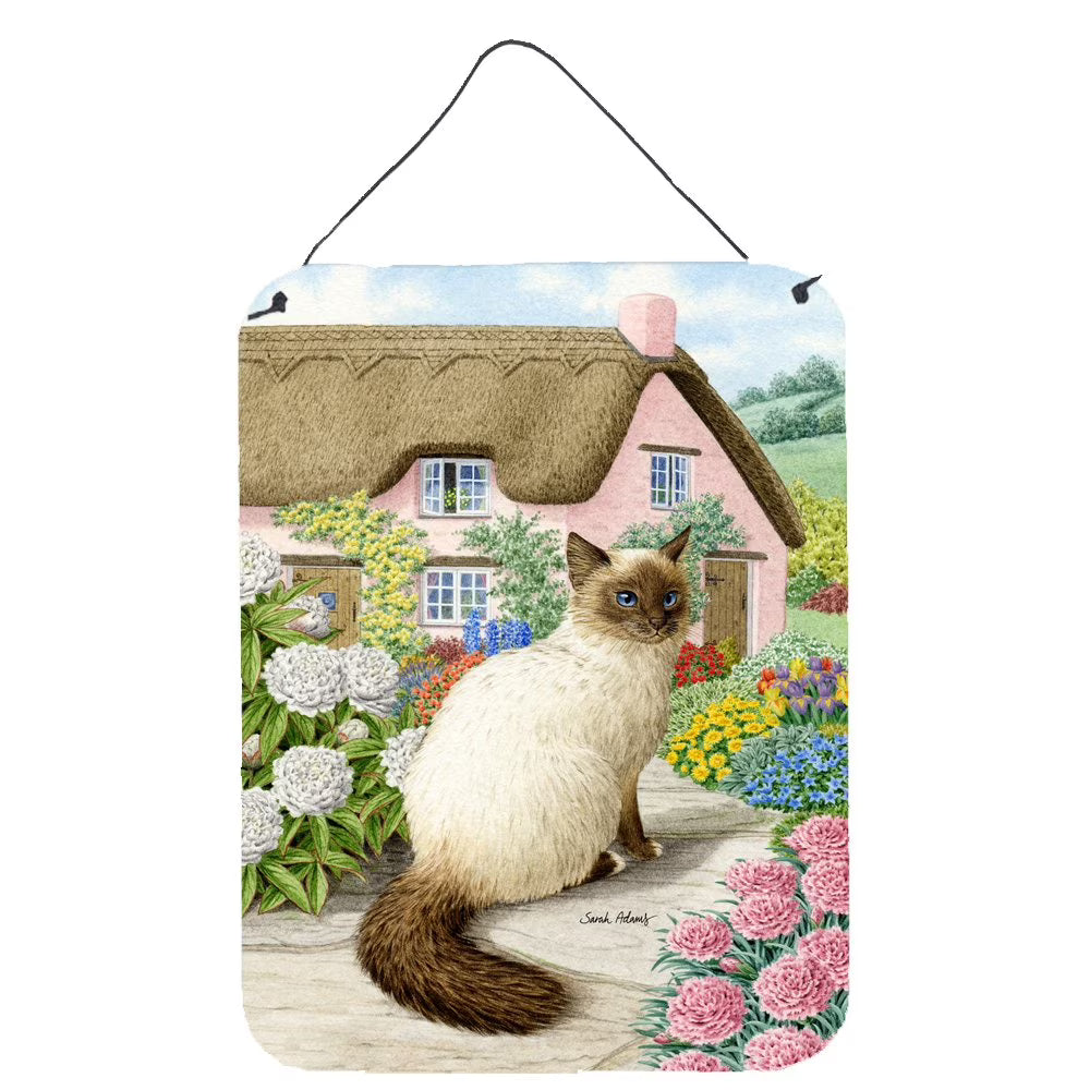 Birman Cat and Cottage Wall Hanging Prints, 12x16, multicolor M73265