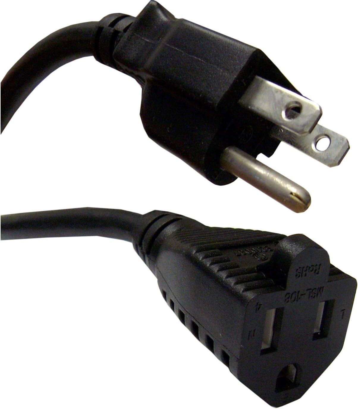 100 ft 12 Gauge Black ETL Listed Indoor Outdoor AC Power Extension Cord 12 AWG 3 Prong 125 Volts 15 Amps U271