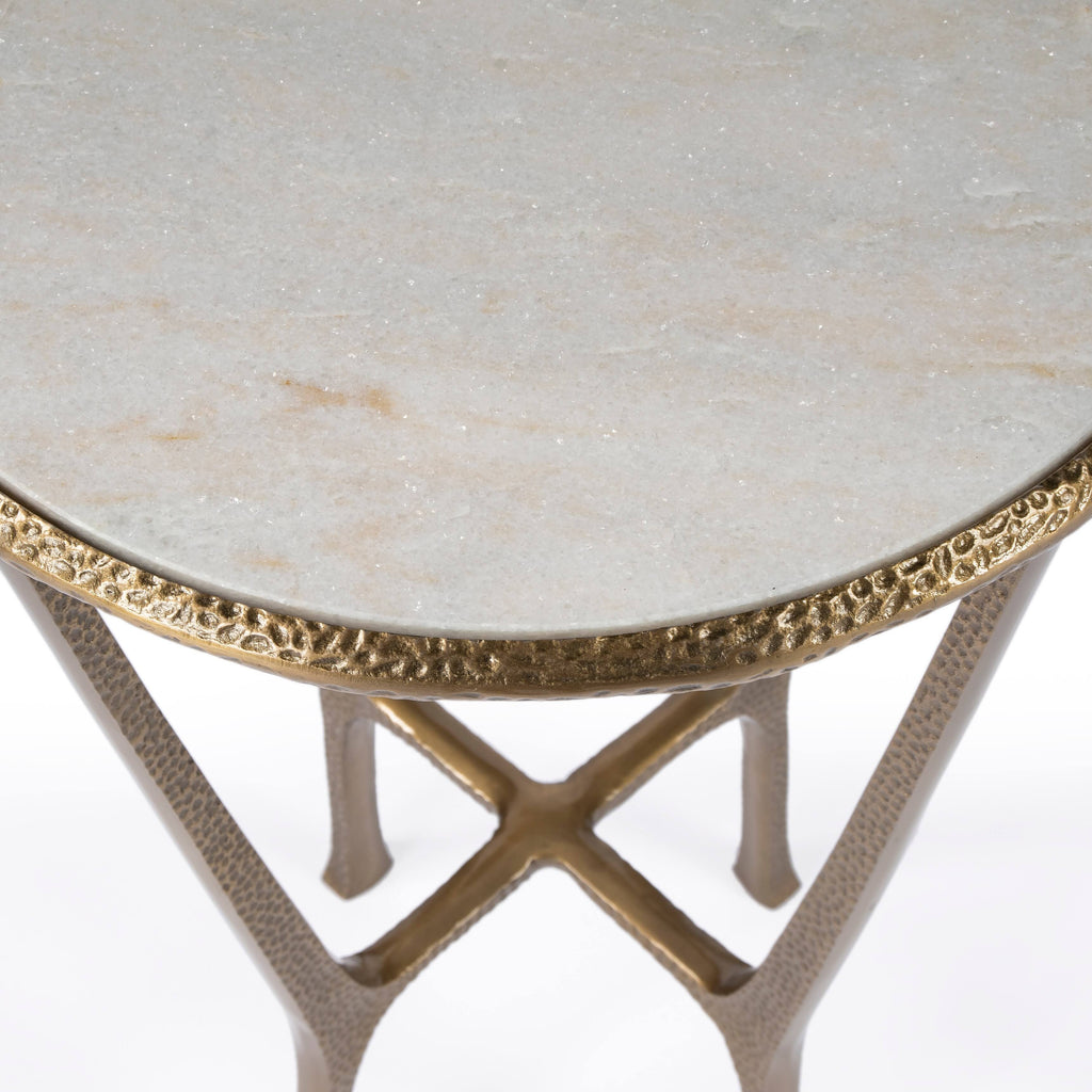 Metal & Stone End Table Z945