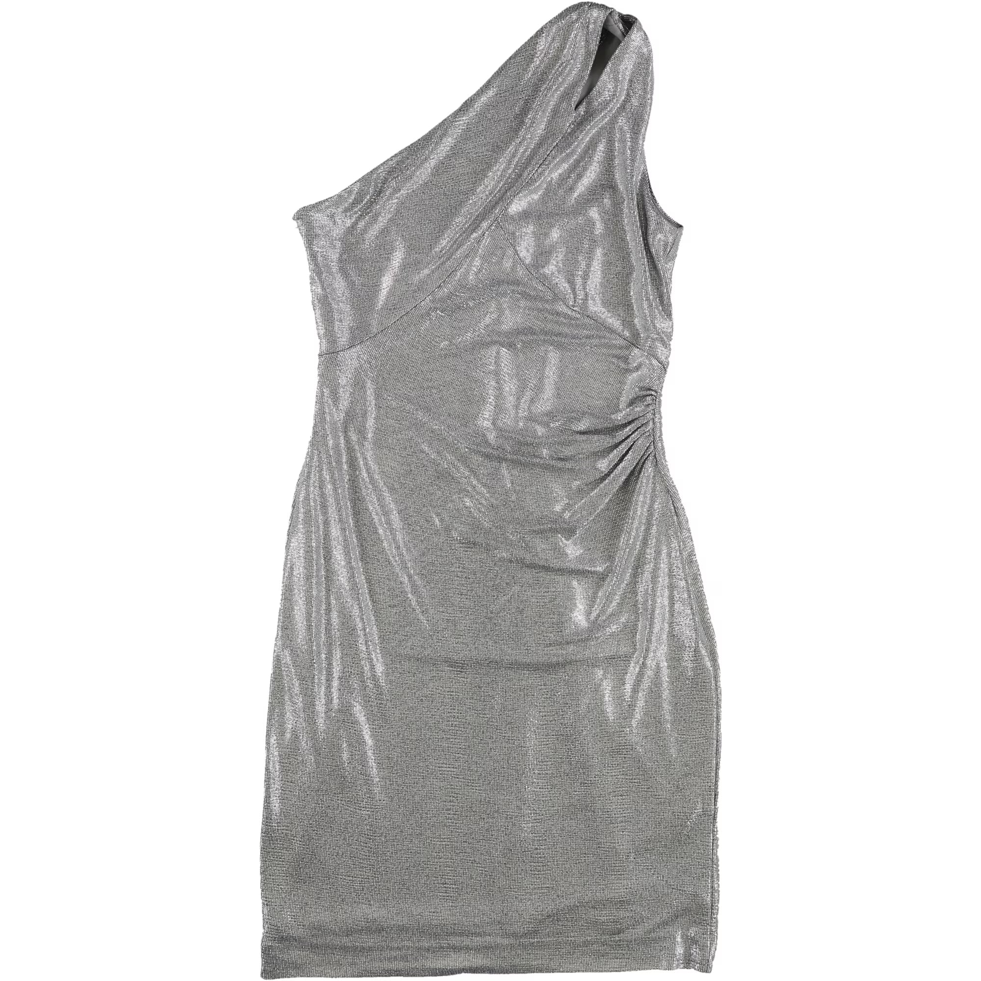 Metallic One Shoulder Dress Y6683
