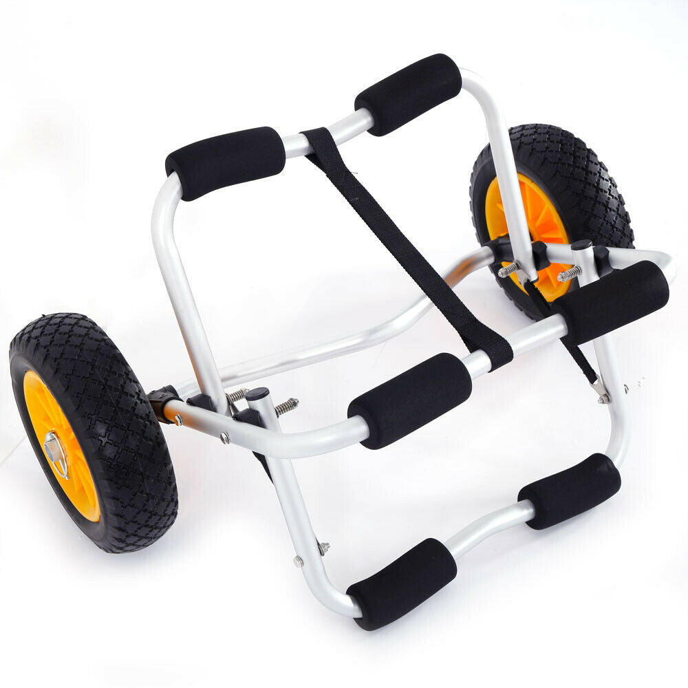 Silver Aluminum Alloy Canoeing Trailer Cart with 2 Wheels Y147