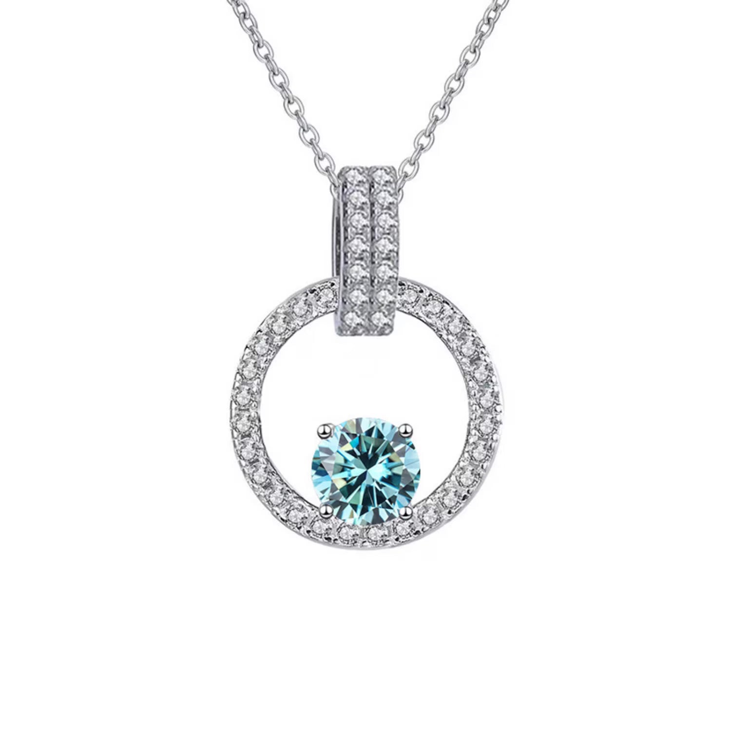1CT Moissanite Pendant Necklace with Certificate H39982