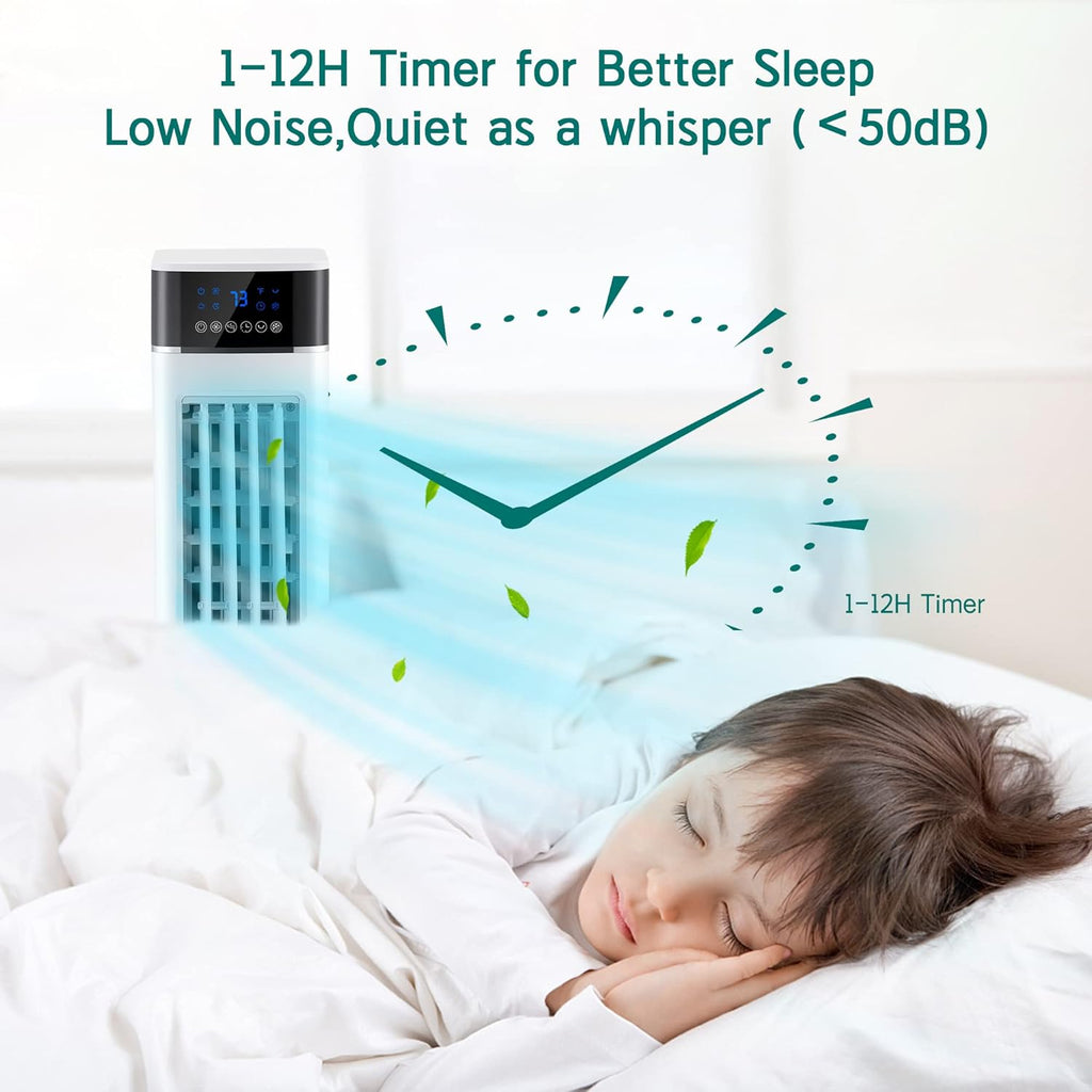 30" Evaporative Air Cooler with 70° Oscillation, 12H Timer, 3 Speeds 3 Modes, Remote Control Z504128
