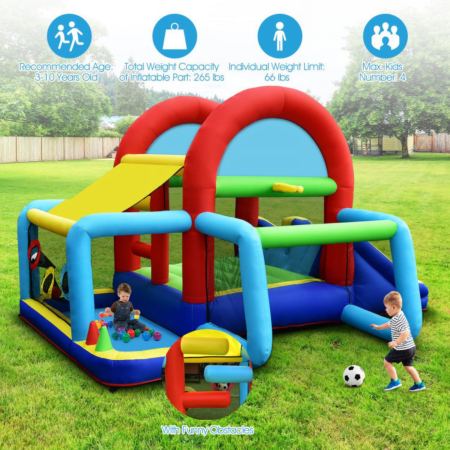 Inflatable Bounce House with Dual Slides R3704