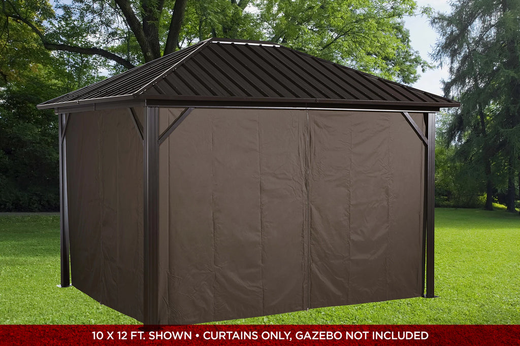 10 x 10 ft. Brown Polyester Curtains B76114