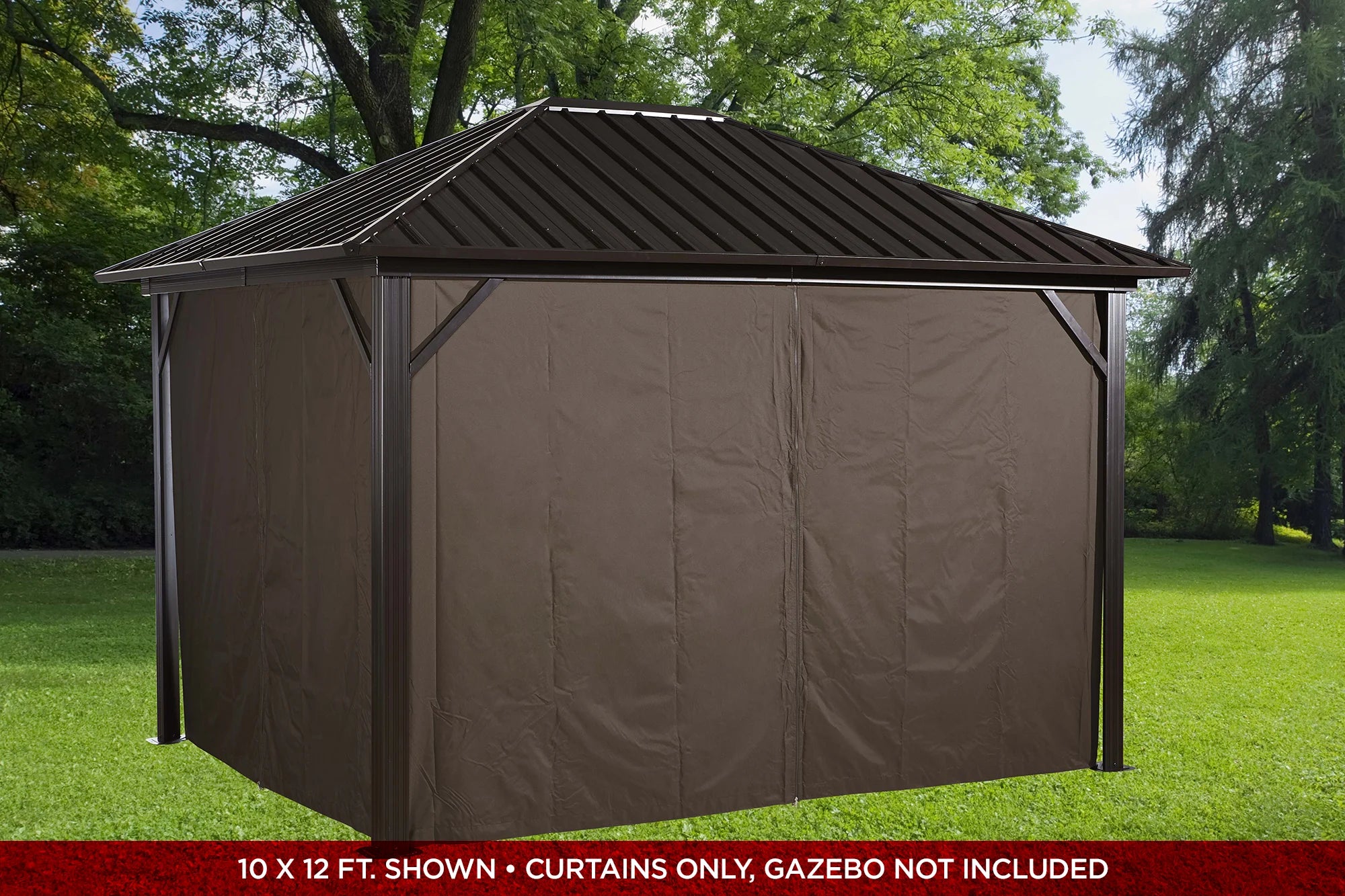 10 x 10 ft. Brown Polyester Curtains B76114