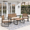 Beige 4 Piece Wicker Outdoor Conversation Set O9577