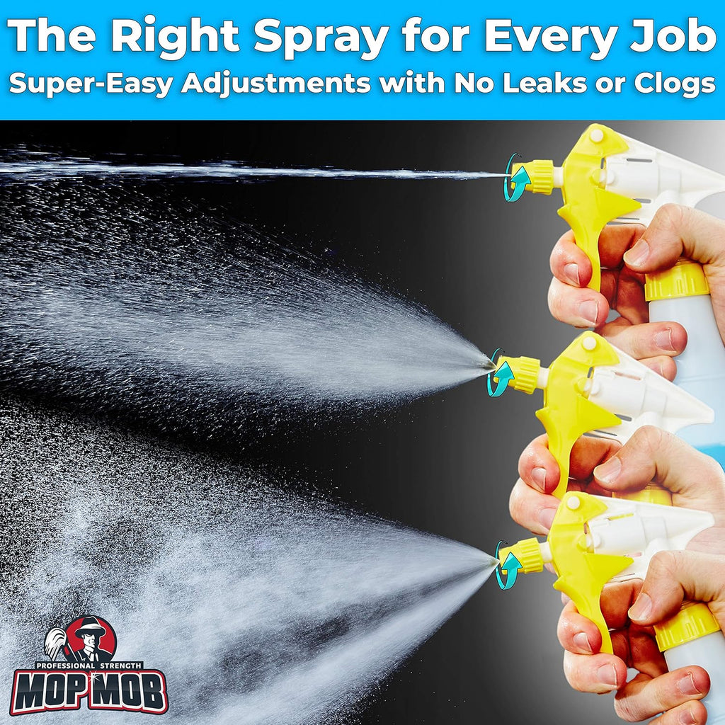 Leak-Free Chemical Resistant Spray Head and 24 oz Bottle 10 Pack Heavy-Duty Industrial Sprayer with Low-Fatigue Trigger and Nozzle G9503