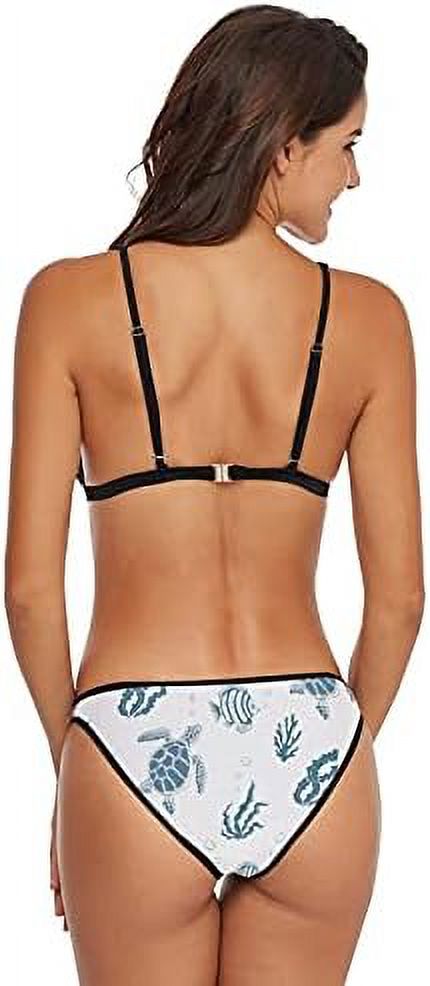 Underwater Animals Sea Turtle Two Piece Bikini Swimsuits, Size XL J5135