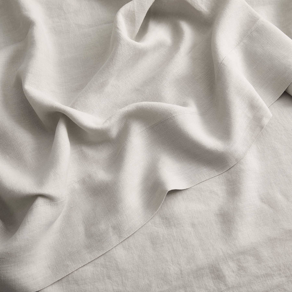 French Linen Flat Sheet Snow Full Queen D8918