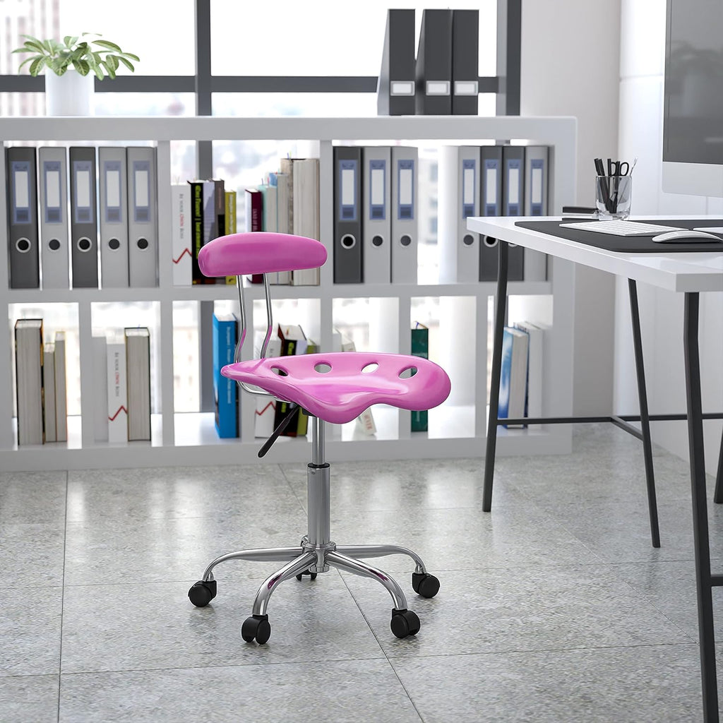 Black and Chrome Drafting Stool with Tractor Seat Pack of 2 B908557