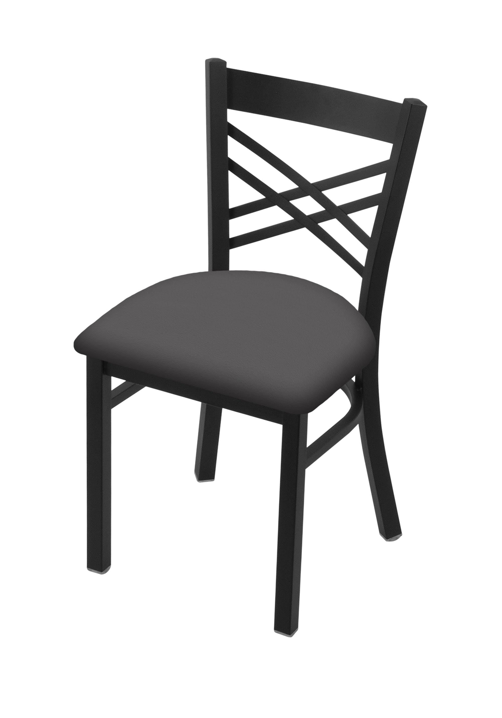 Black Wrinkle Finish Chair with Dark Cherry Oak Seat Y49890