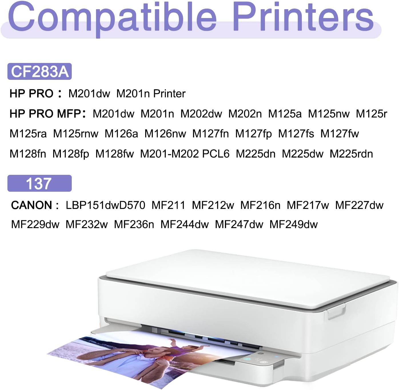 4 Pack Black Toner Cartridge for HP 83A CF283A Printer G439605