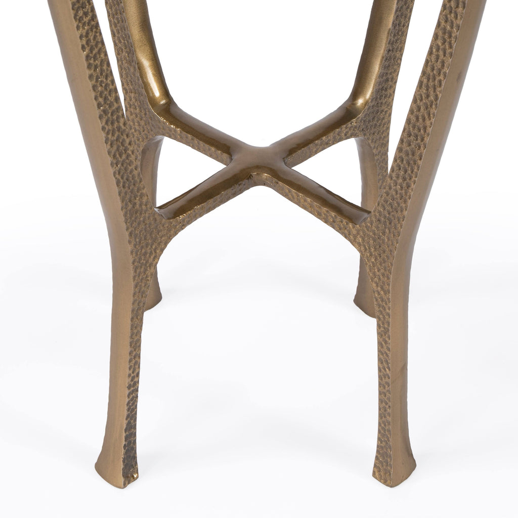 Metal & Stone End Table Z945