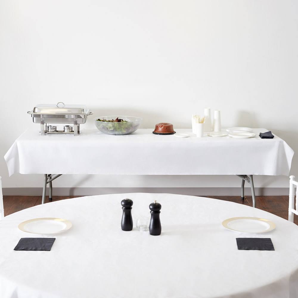 White Linen-Like Table Cover - 24/Case X3963