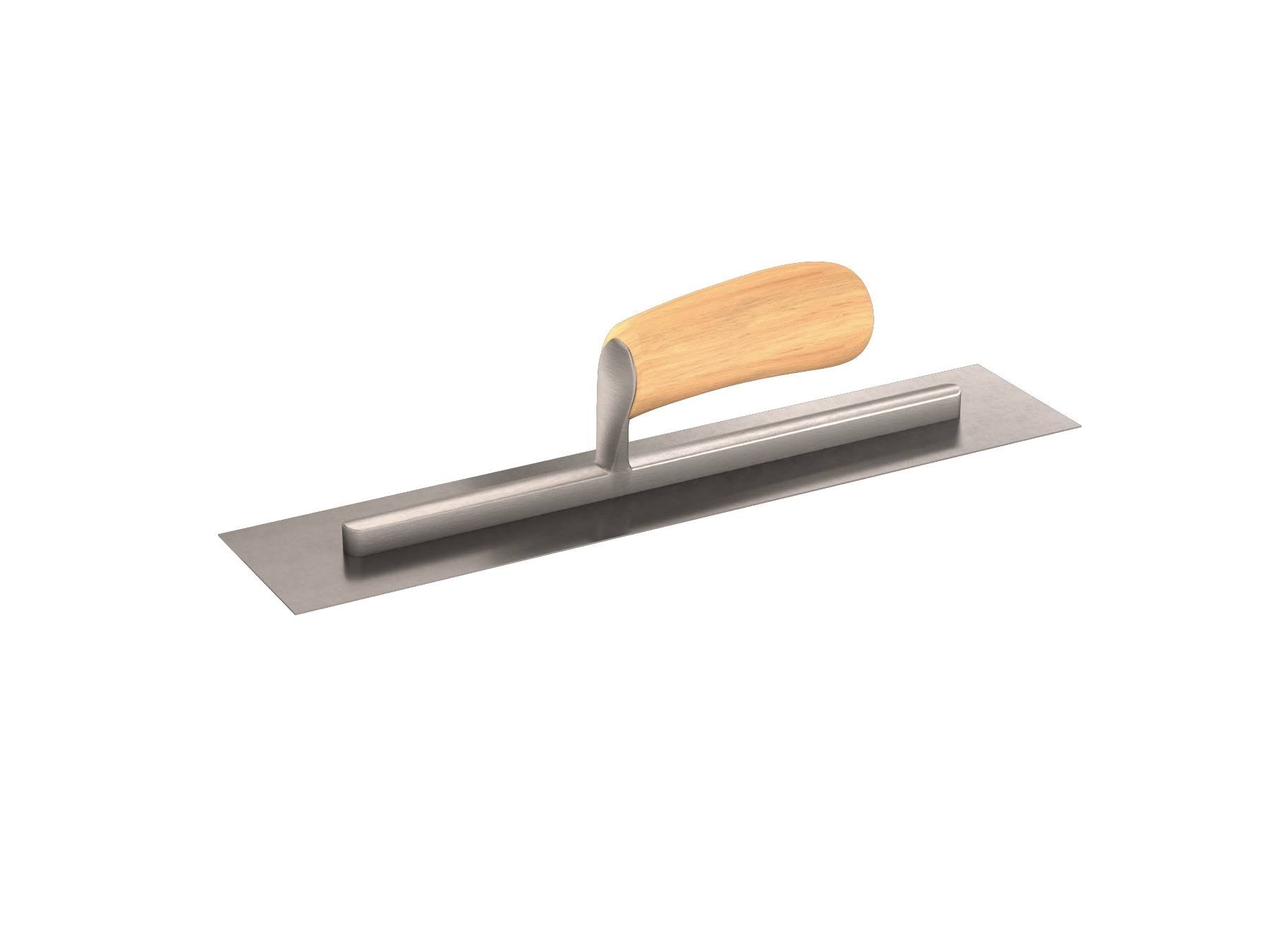 Finish Trowel Carbon Steel 14x22 Camel Wood Handle A53240