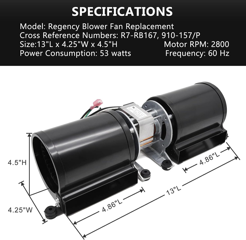 Fireplace Blower Fan Kit for Wood Stove Insert X88019