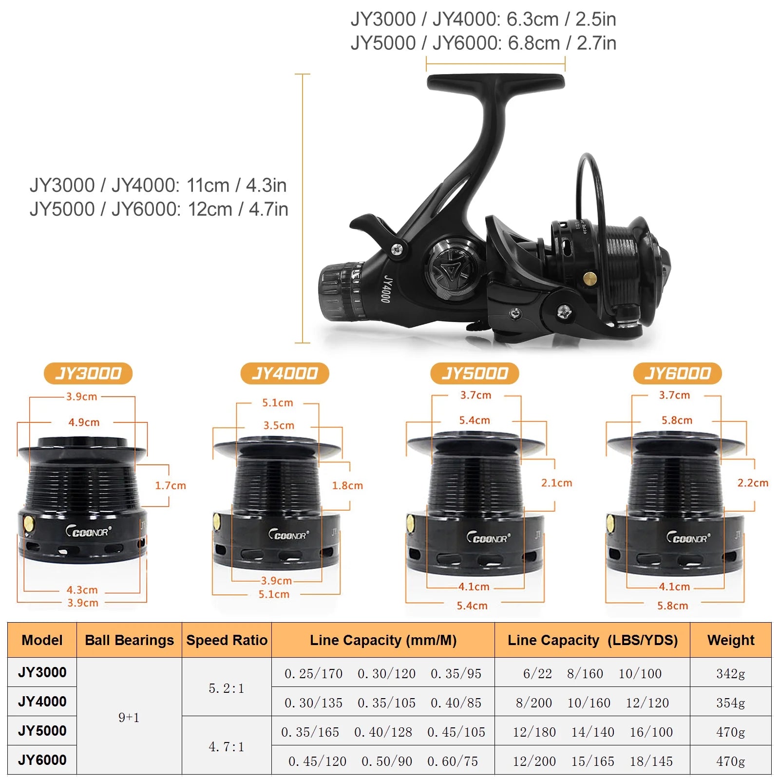 Fishing Reel Dual Brake System High Speed Spinning Interchangeable Handle M661