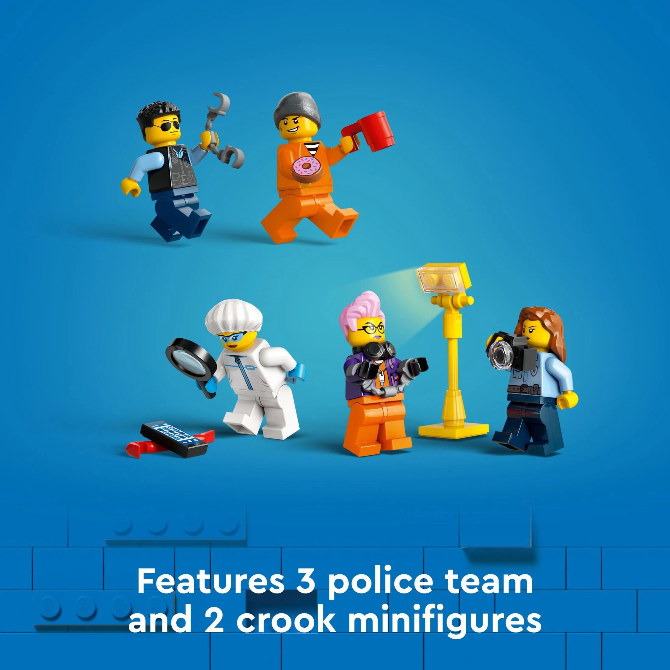 LEGO City Police Mobile Crime Lab Truck Toy with Quad Bike, 2 Officers, 1 Scientist and 2 Crook Minifigures E8101