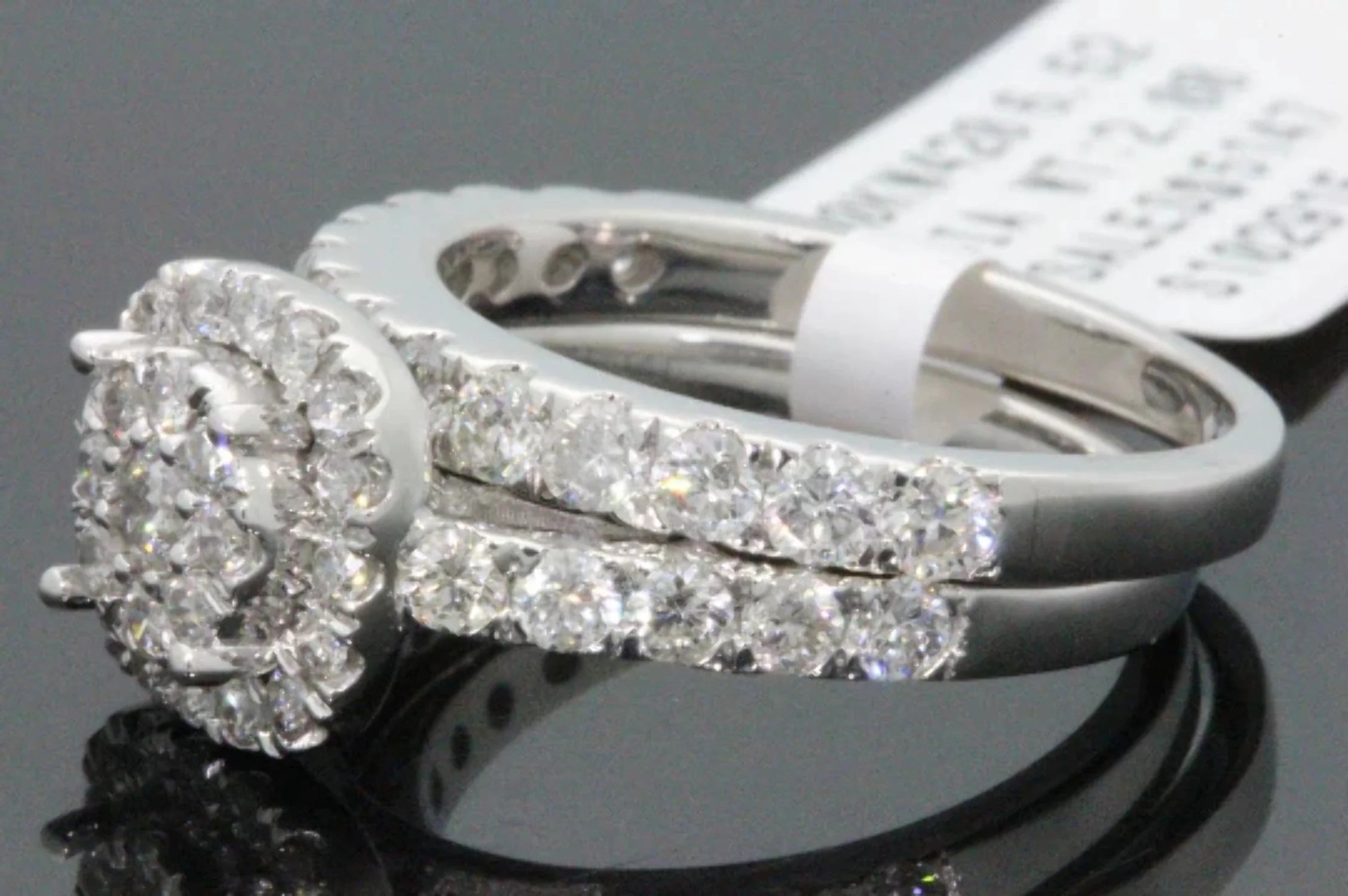 10K White Gold 2 Carat Real Diamond Bridal Set S21955
