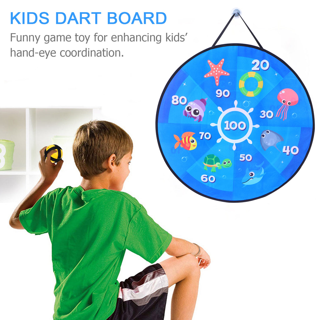 Children Foldable Double-side Target Goo Ball Dart Board E3560