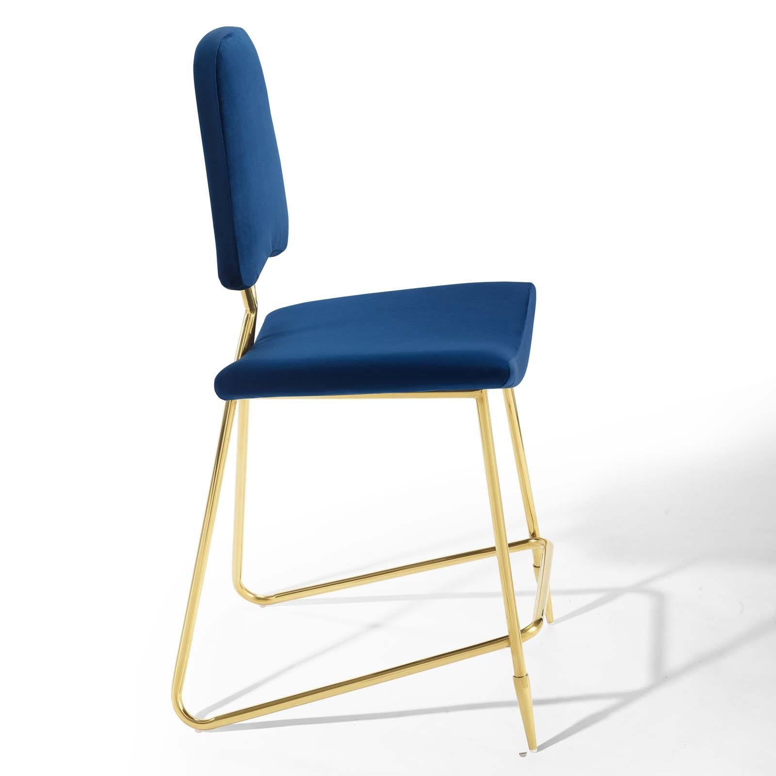 Navy Velvet Counter Stool W113