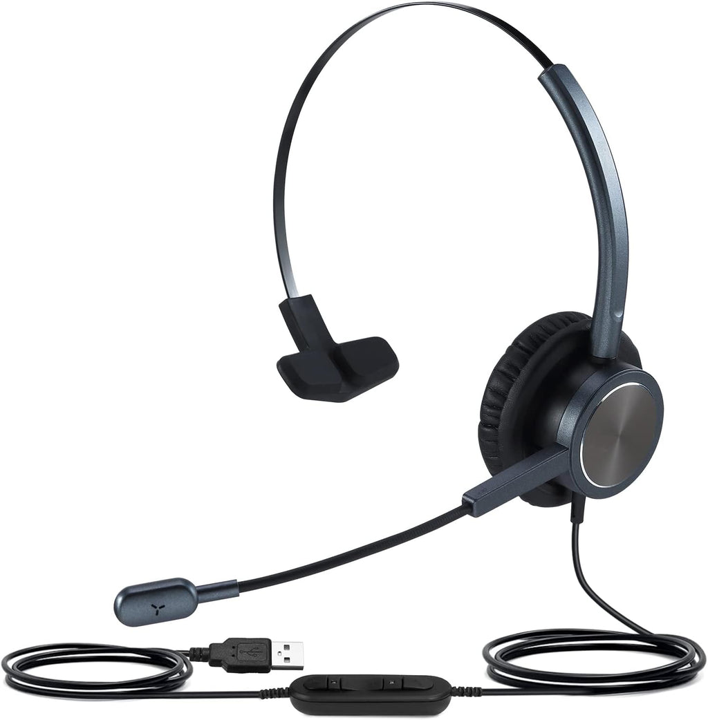 USB PC Headset with Mute Button, Noise Cancelling Microphone, Pack of 2 T581