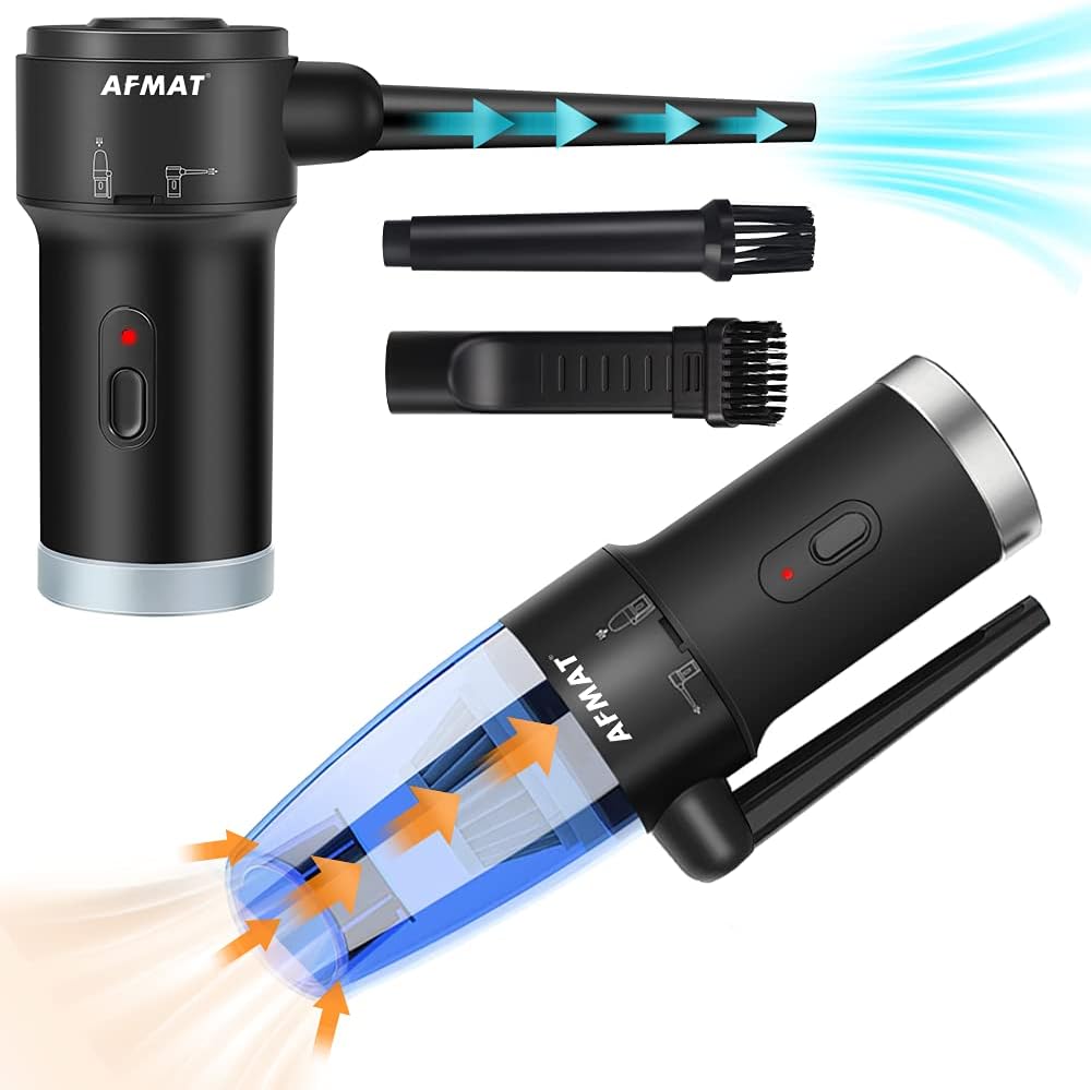 Compressed Air Duster & Small Vacuum Cleaner 2-in-1, USB Rechargeable O70641