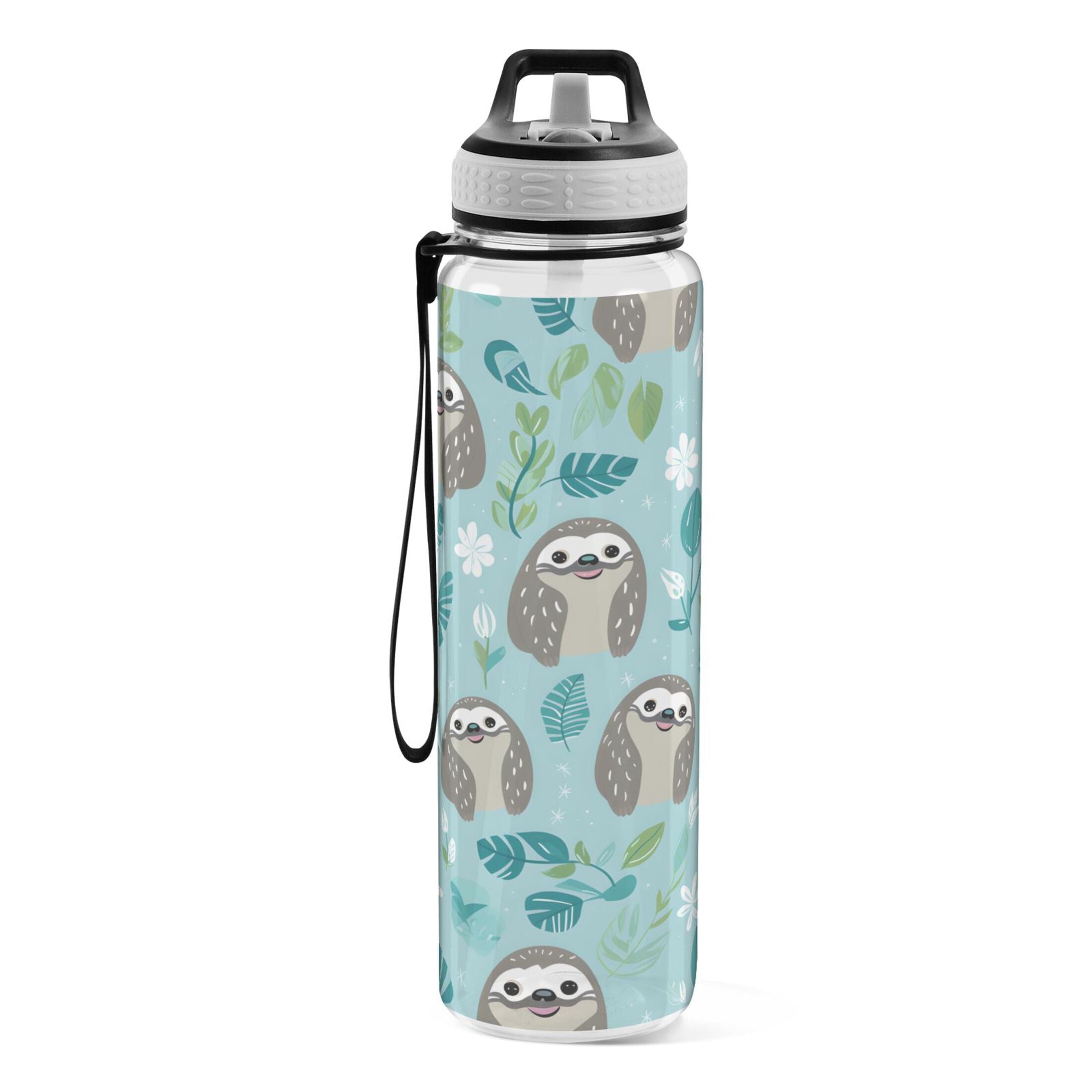 32oz Tritan Leakproof Clear Sports Water Bottle with Straw I4451