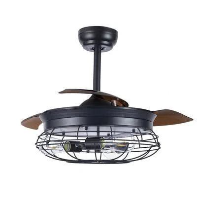 4 Blade Ceiling Fan with Remote, Light Kit S506