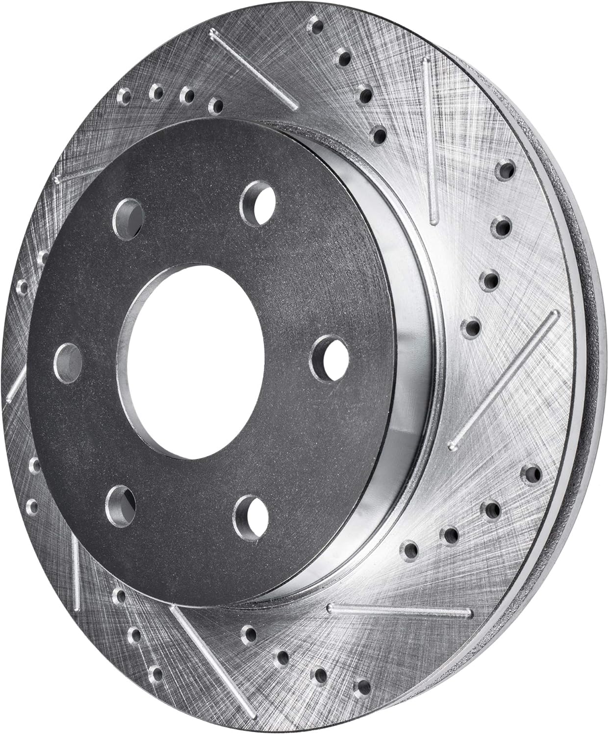 6 Lug Front Drilled Slotted Rotors + Ceramic Brake Pads 4pc Set R417308
