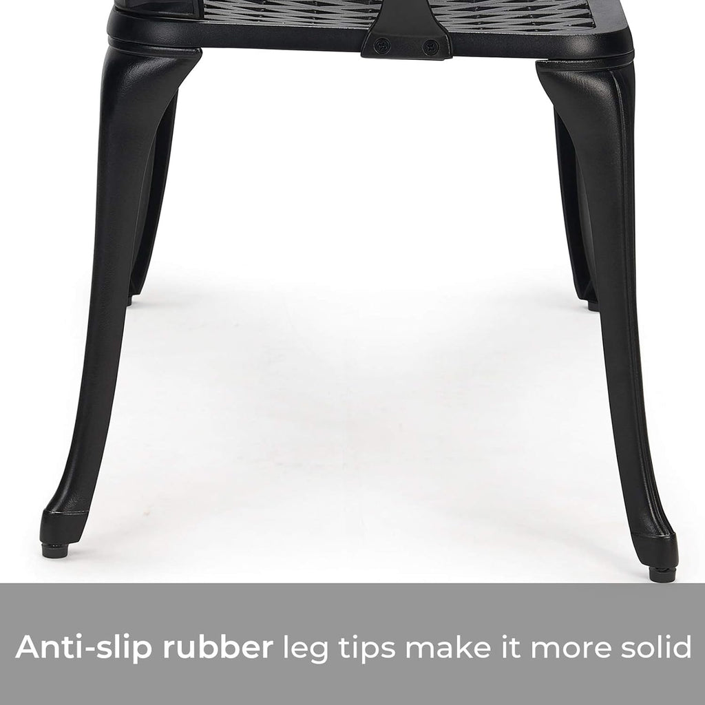 Black Cast Aluminum 2-Person Patio Bench M569