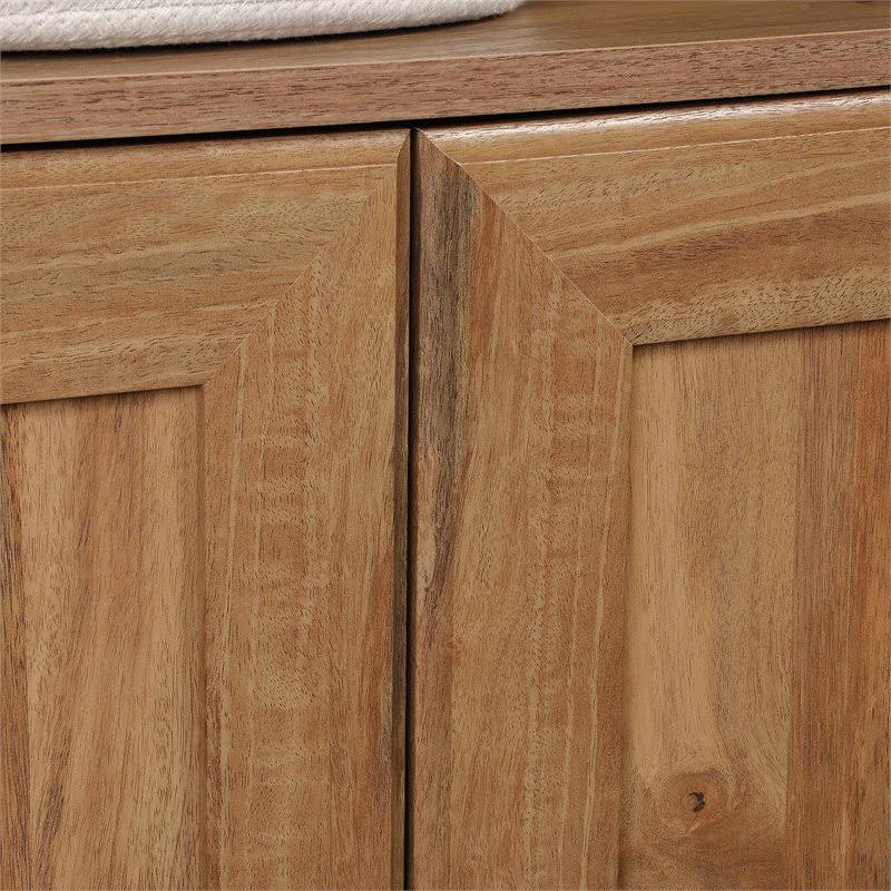 Sindoori Mango Beige 3-Shelf 2-Door Tall Wood Bookcase A6005