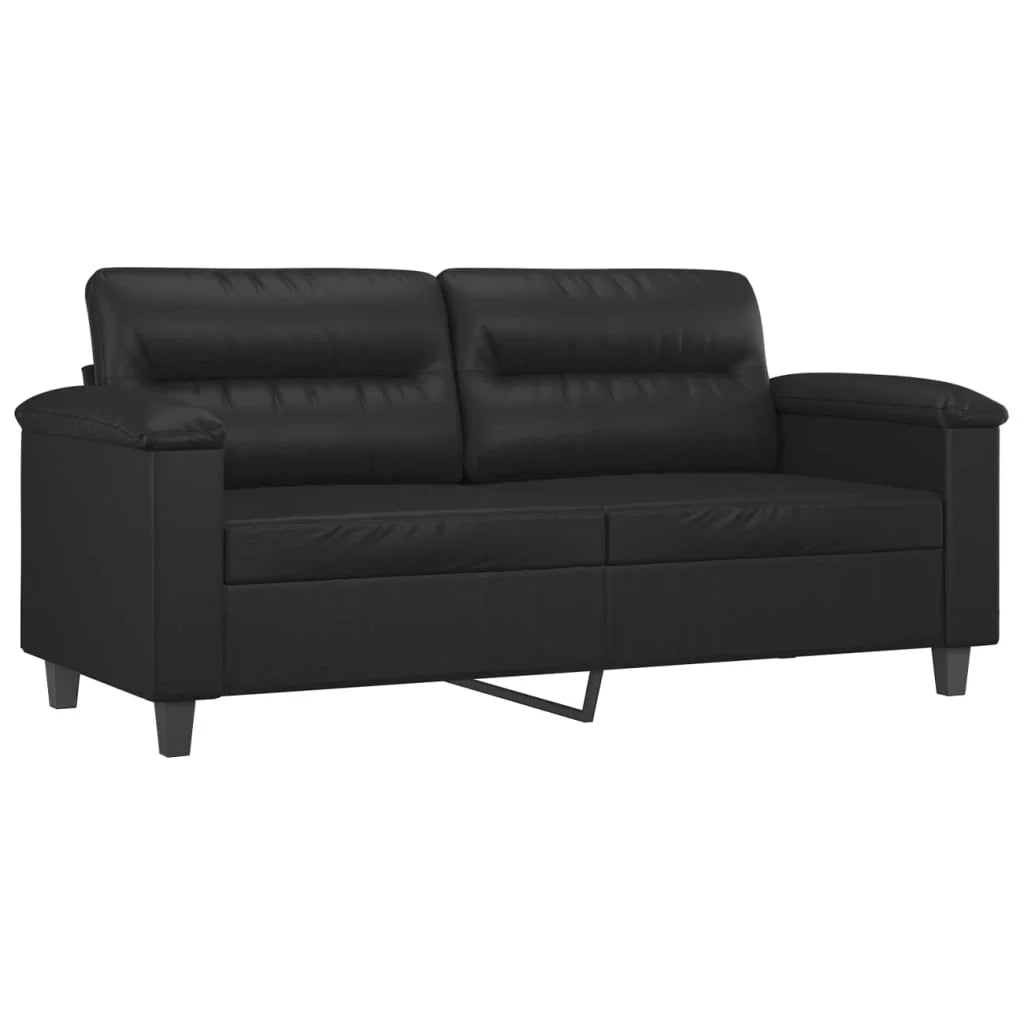 Black Faux Leather 2-Seater Sofa S86518