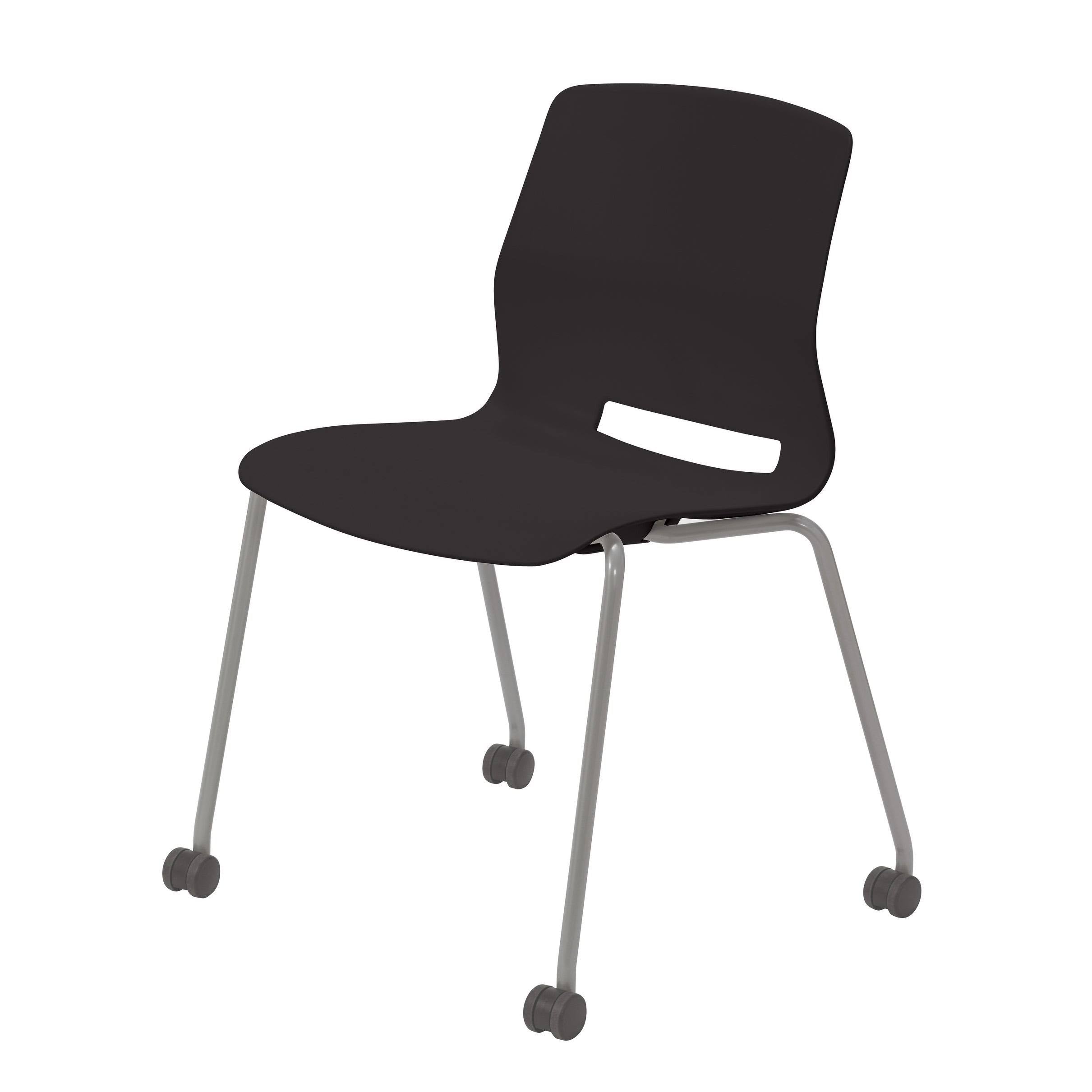 Black Armless Stack Chair with Casters Z24929