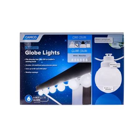 6 White RV Awning Globe Lights F911174