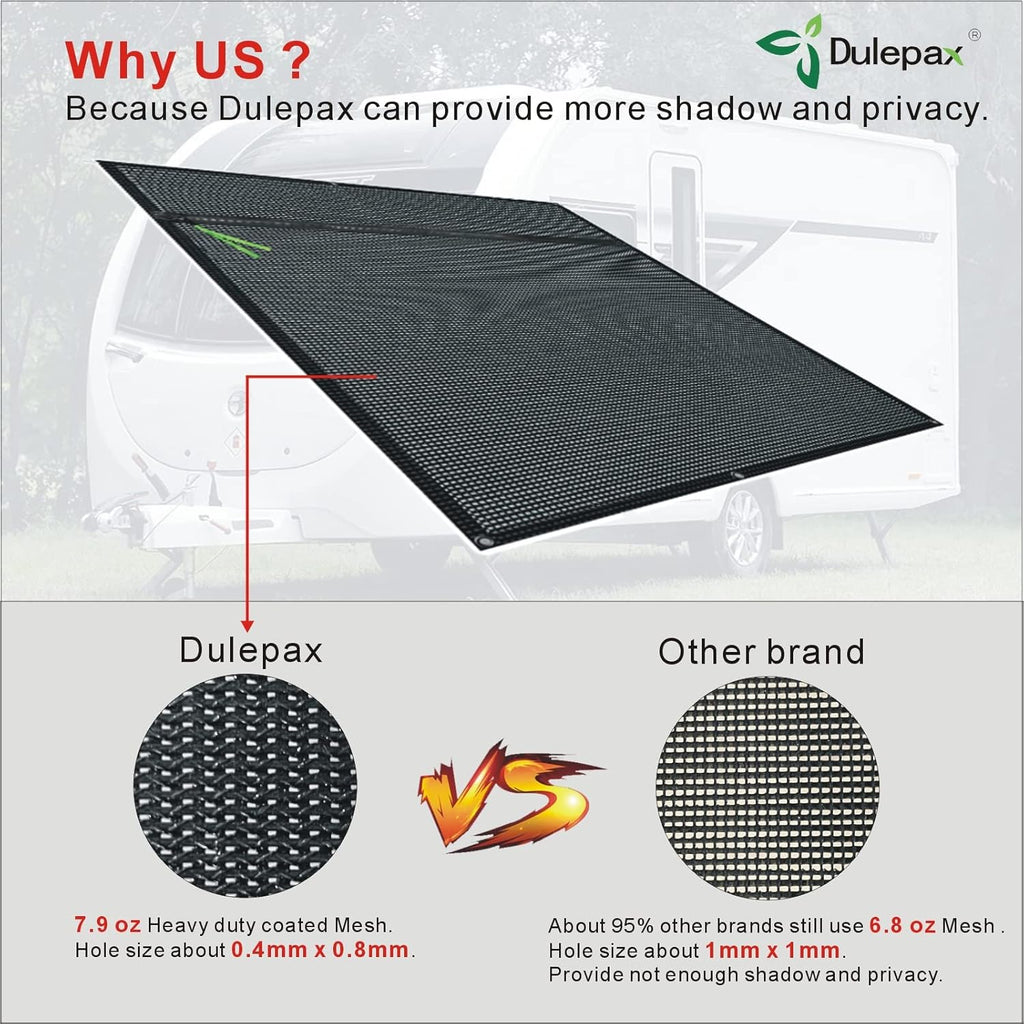 RV Awning Shade Screen with Zipper 8'X18'3'' Universal Sun Shade Screen with Complete Kits I483642