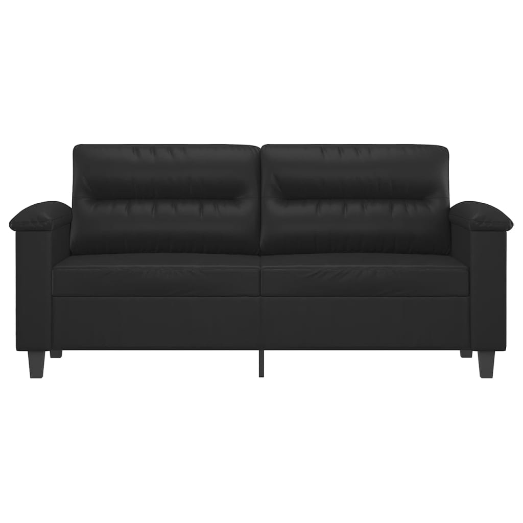 Black Faux Leather 2-Seater Sofa S86518